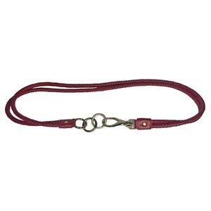 LAUREN RALPH LAUREN Belt Sz. L Leather Red Woven Double Strap Gold #B1318